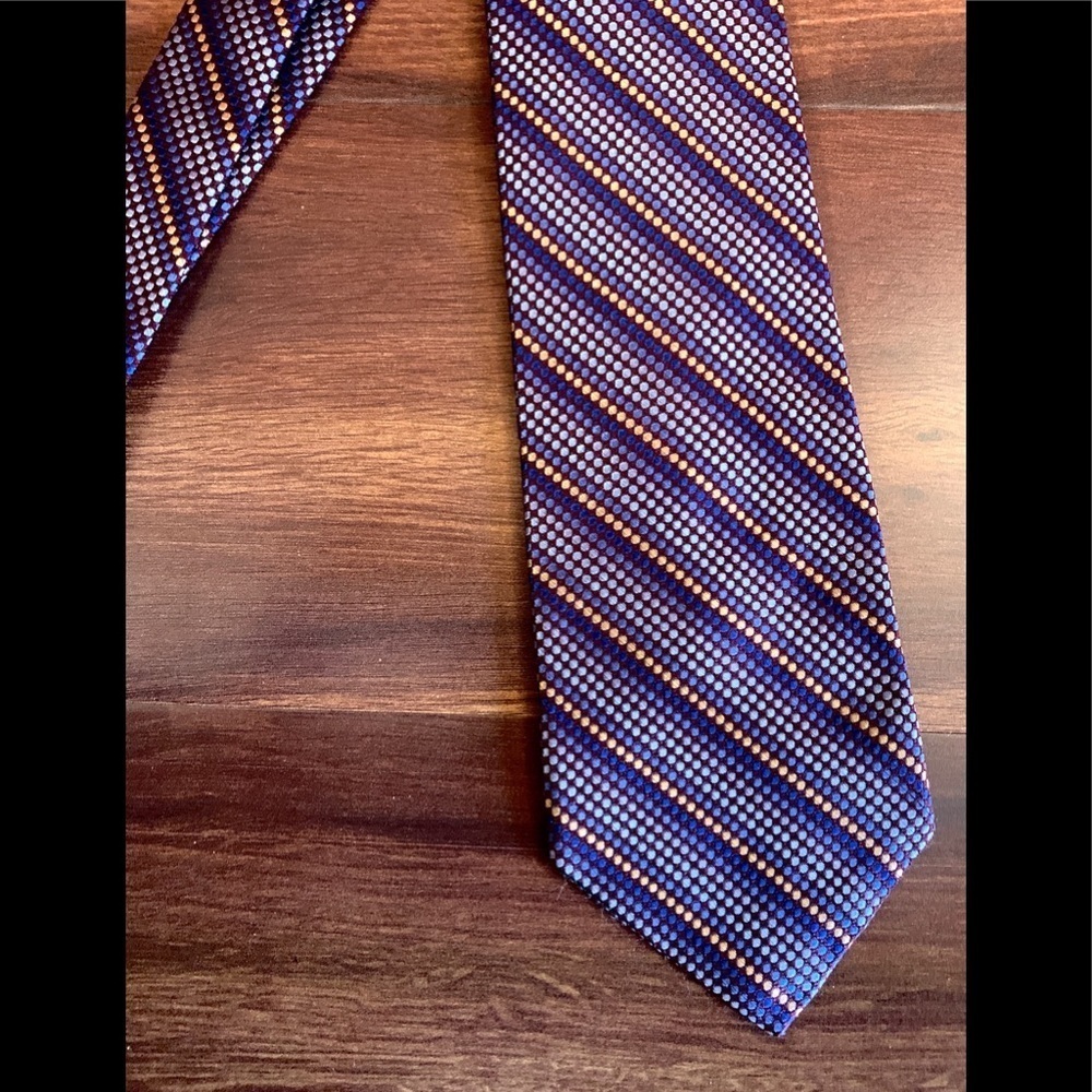 Express Purple and Gold Striped Tie - Picture 6 of 9